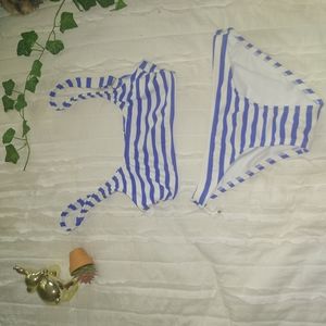 cute blue and white striped swimsuit